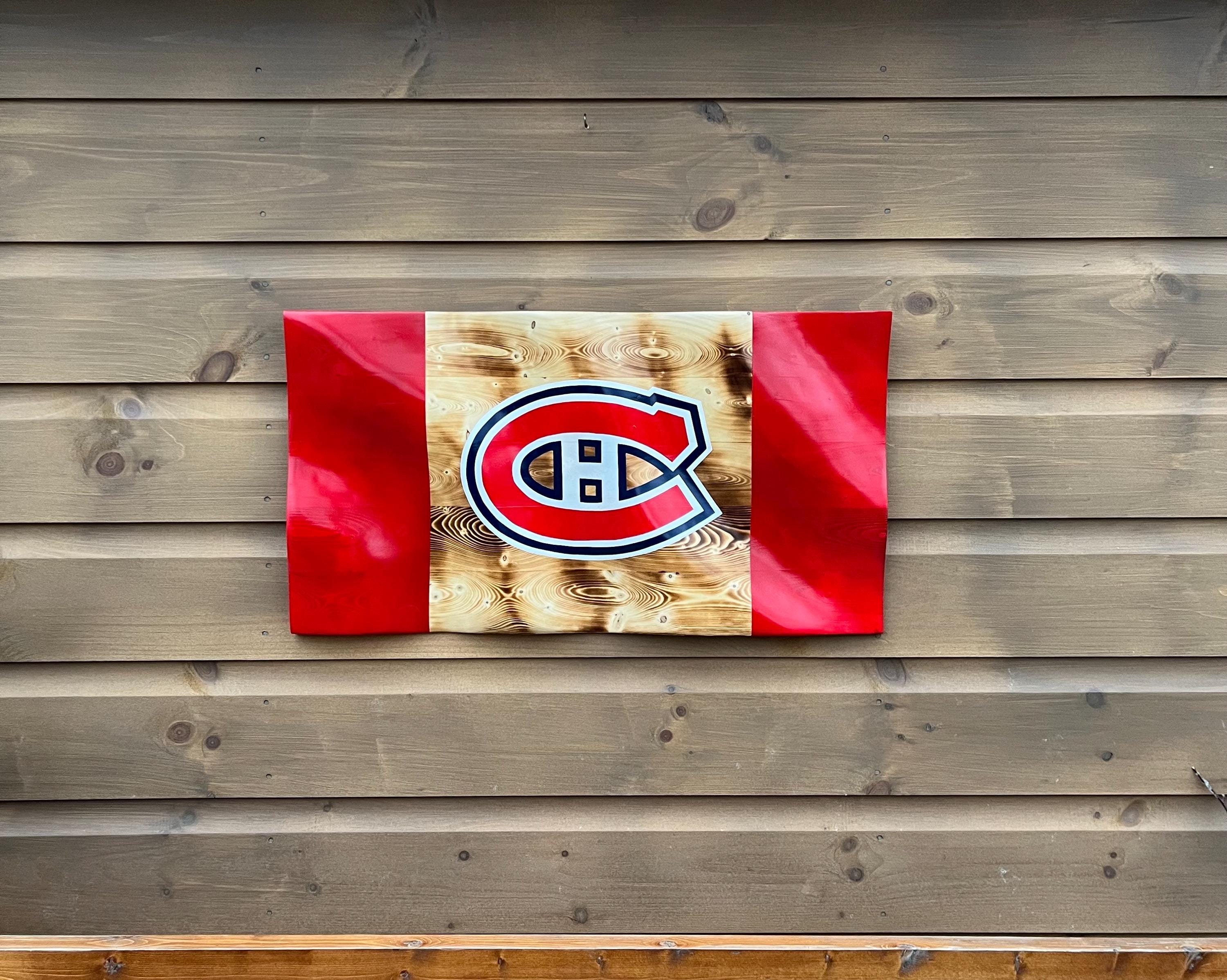 Wavy Montreal Canadiens Flag (solid wood)