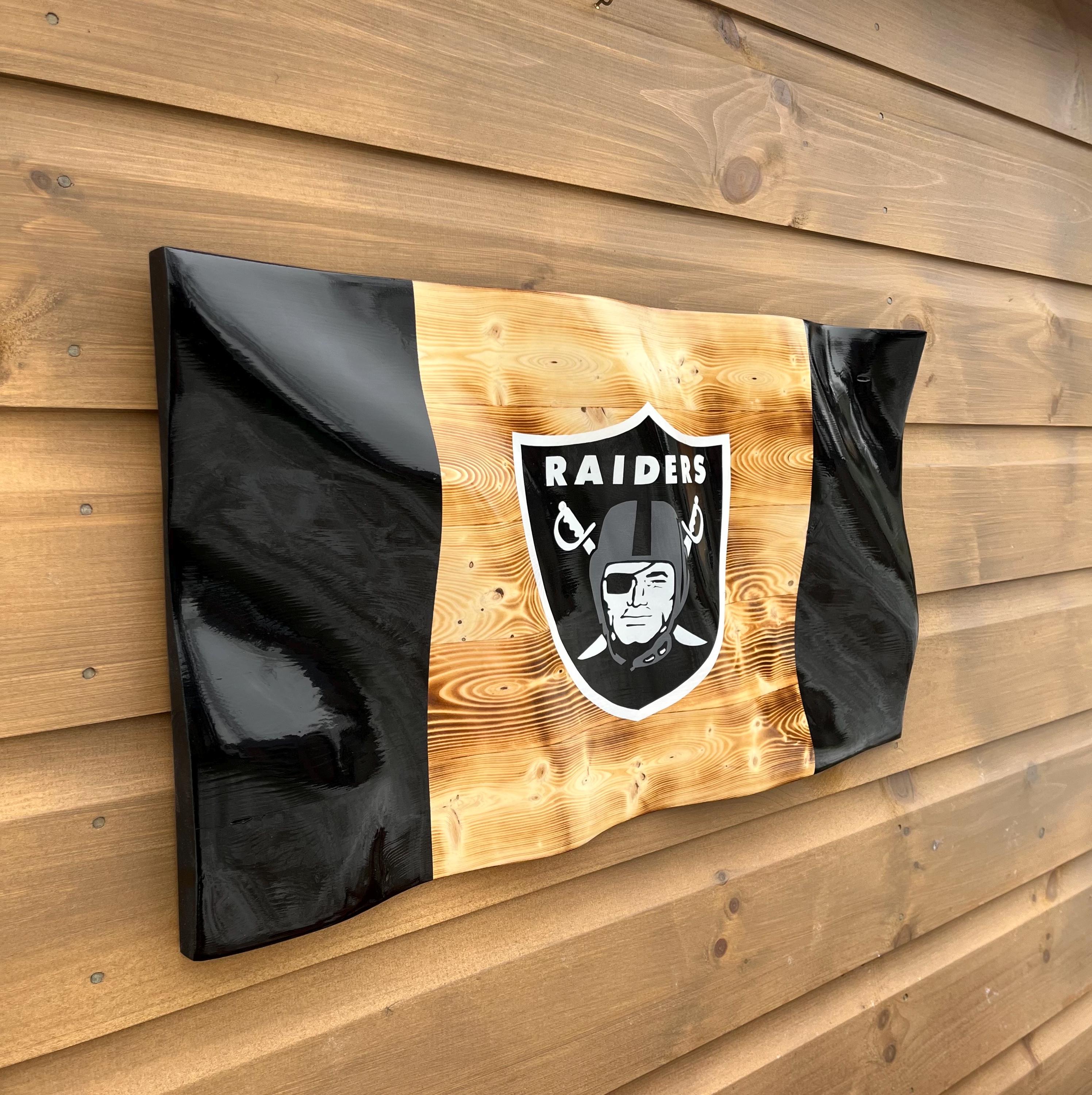 Wavy Las Vegas Raiders Flag (solid wood)