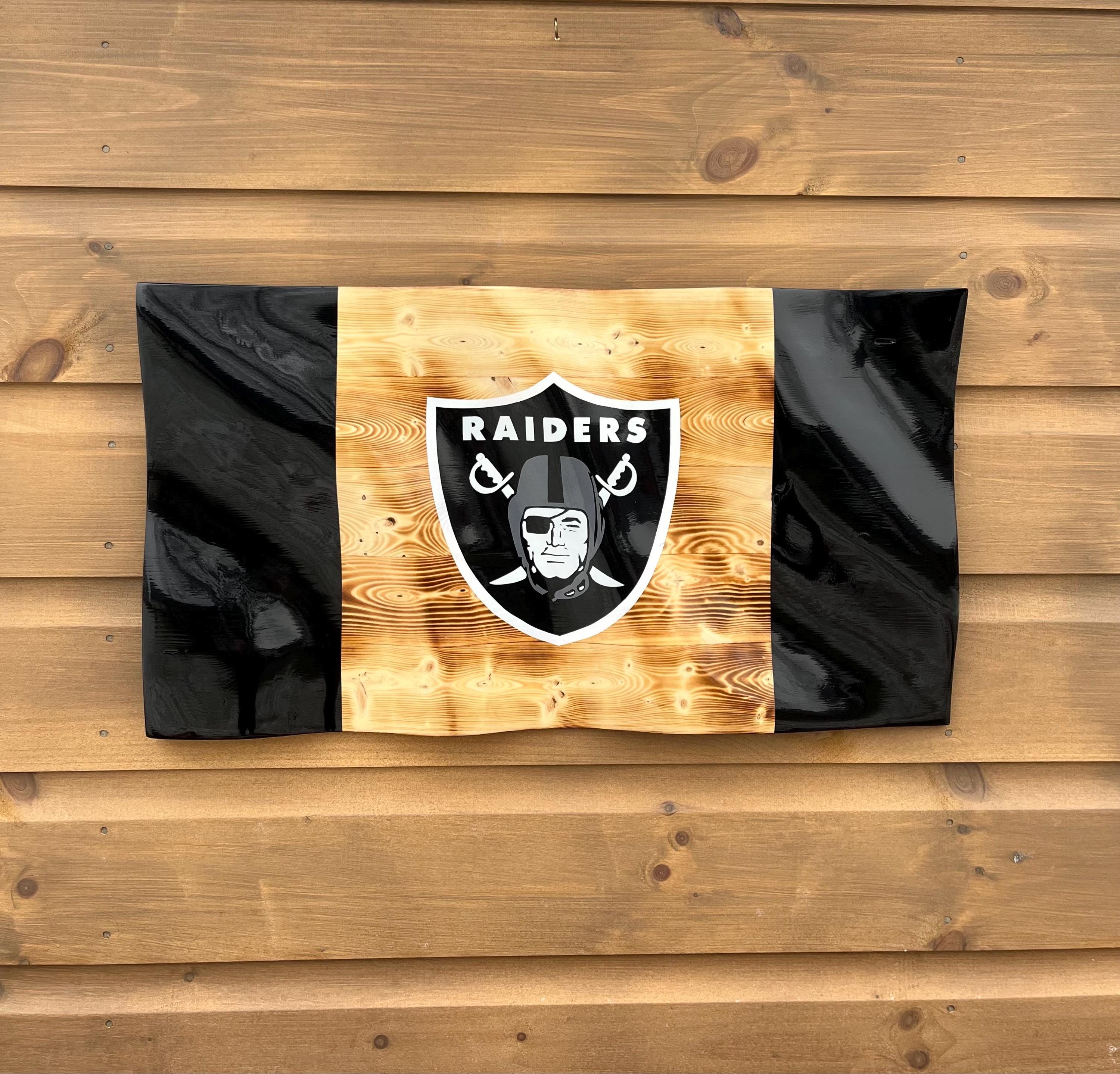 Wavy Las Vegas Raiders Flag (solid wood)
