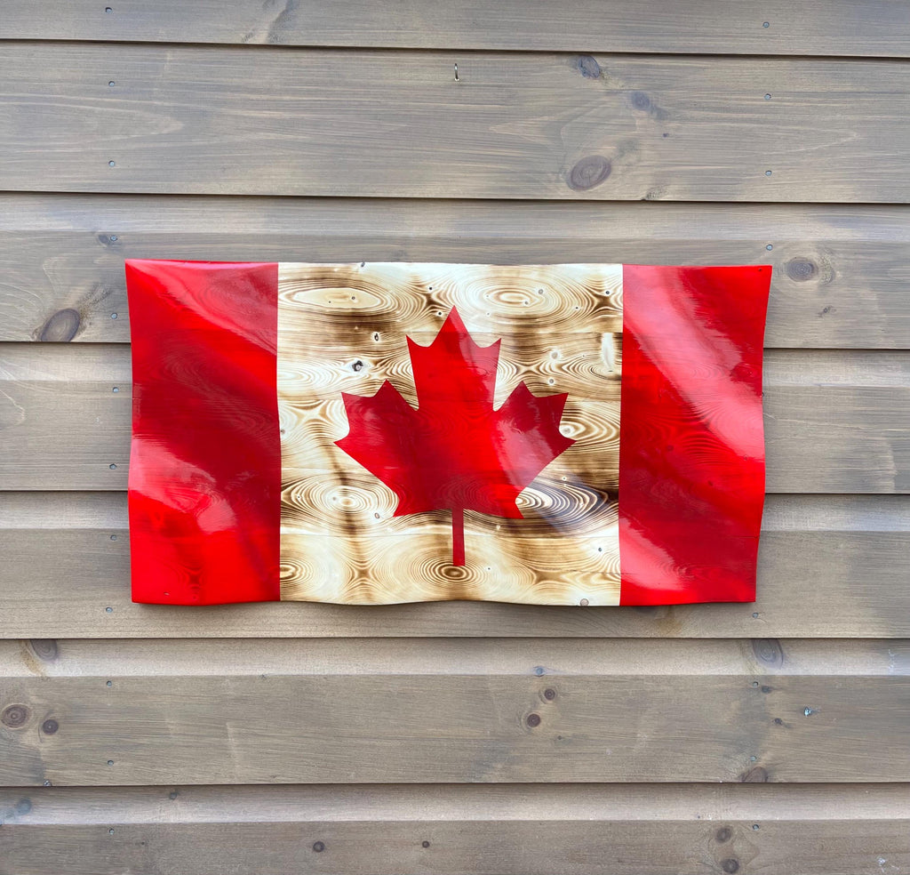Wavy Canada Flag (solid wood)