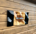 Wavy Harley Davidson Flag (solid wood)