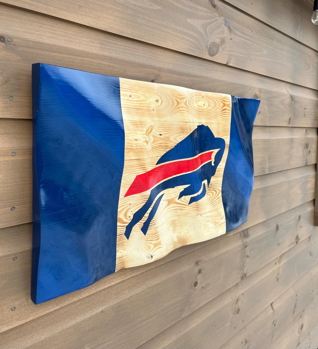 Wavy Buffalo Bills Flag (solid wood)