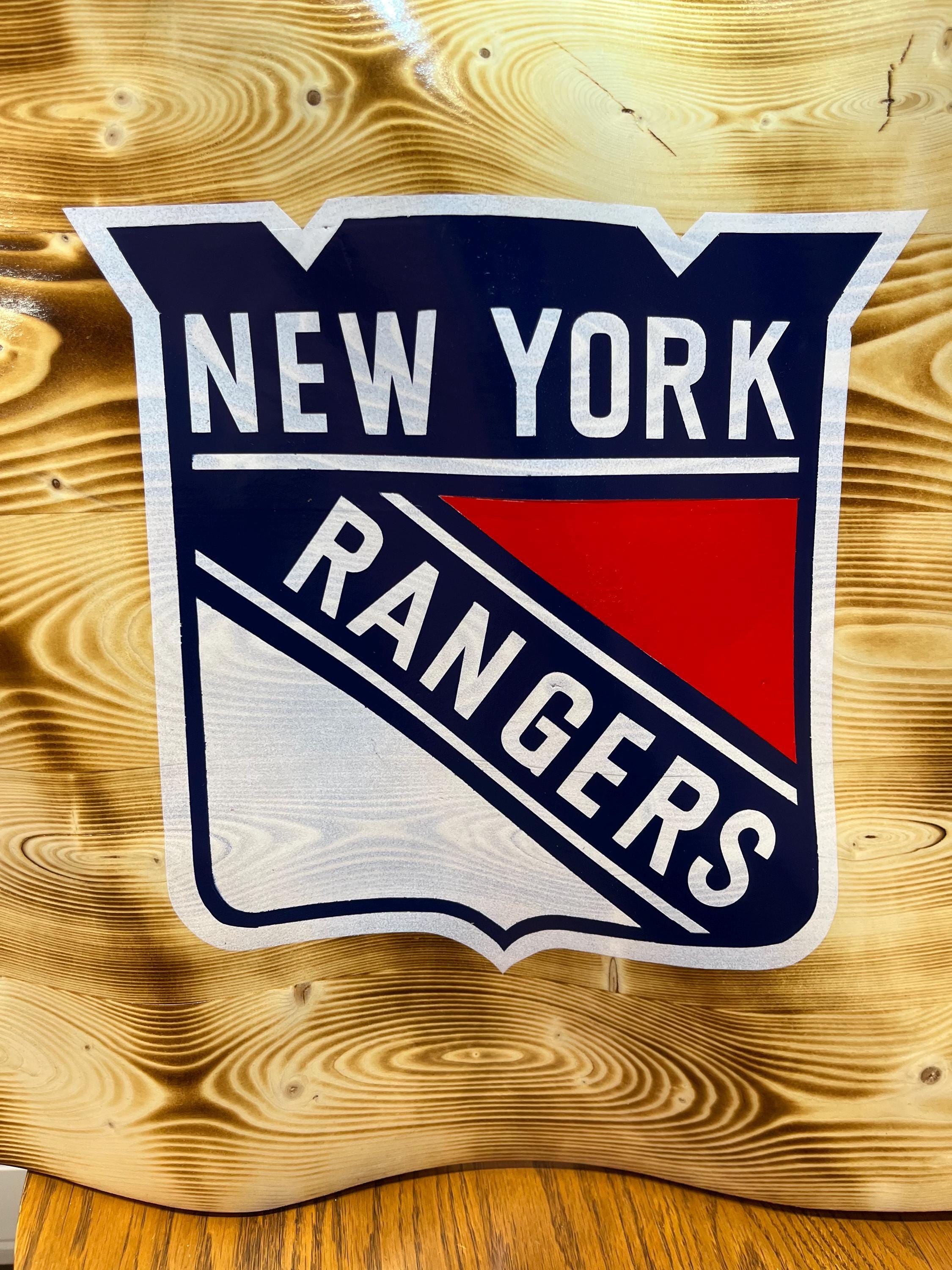 Wavy New York Rangers Flag (solid wood)