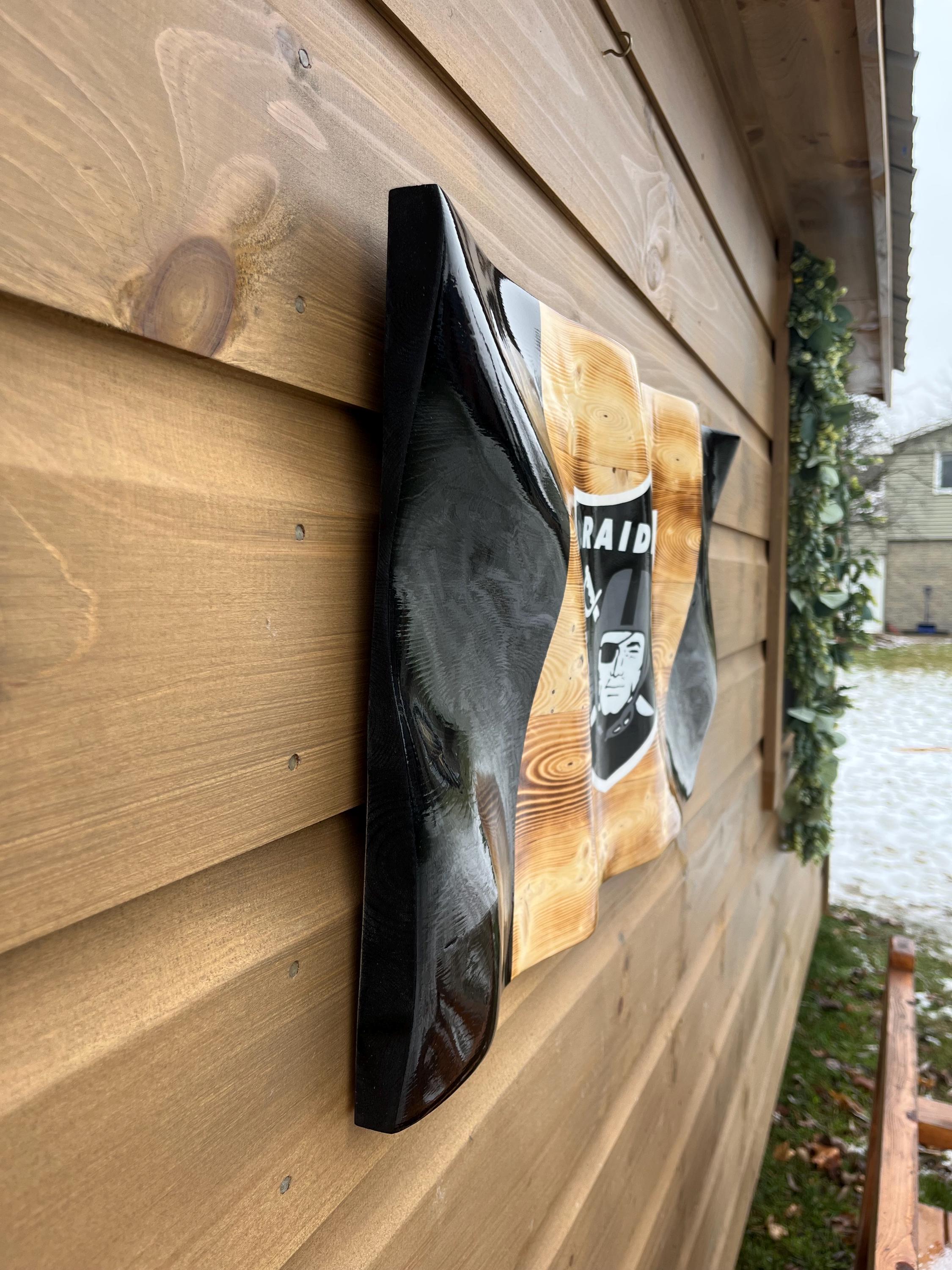 Wavy Las Vegas Raiders Flag (solid wood)
