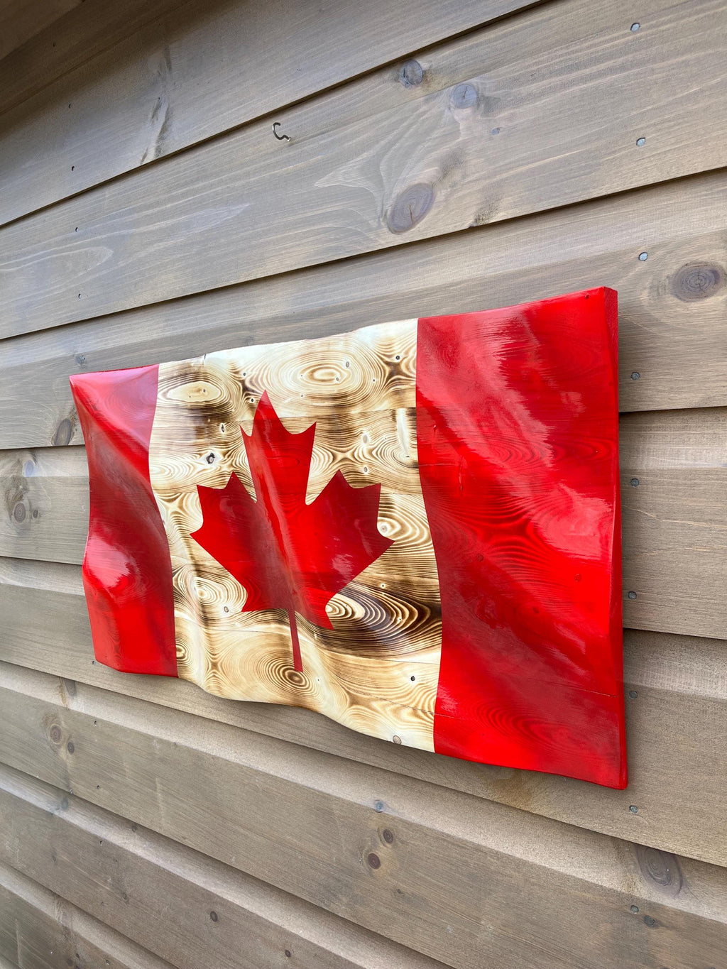 Wavy Canada Flag (solid wood)