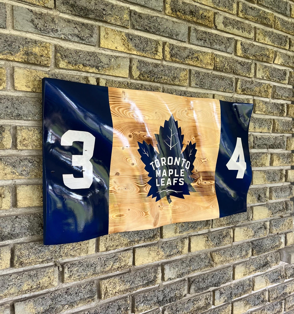 Wavy Toronto Maple Leaf: Austin Matthews Edition Flag (solid wood) Blue/white/wood