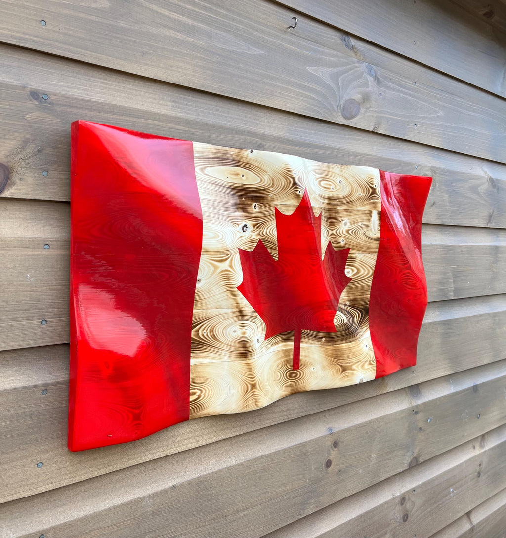Wavy Canada Flag (solid wood)