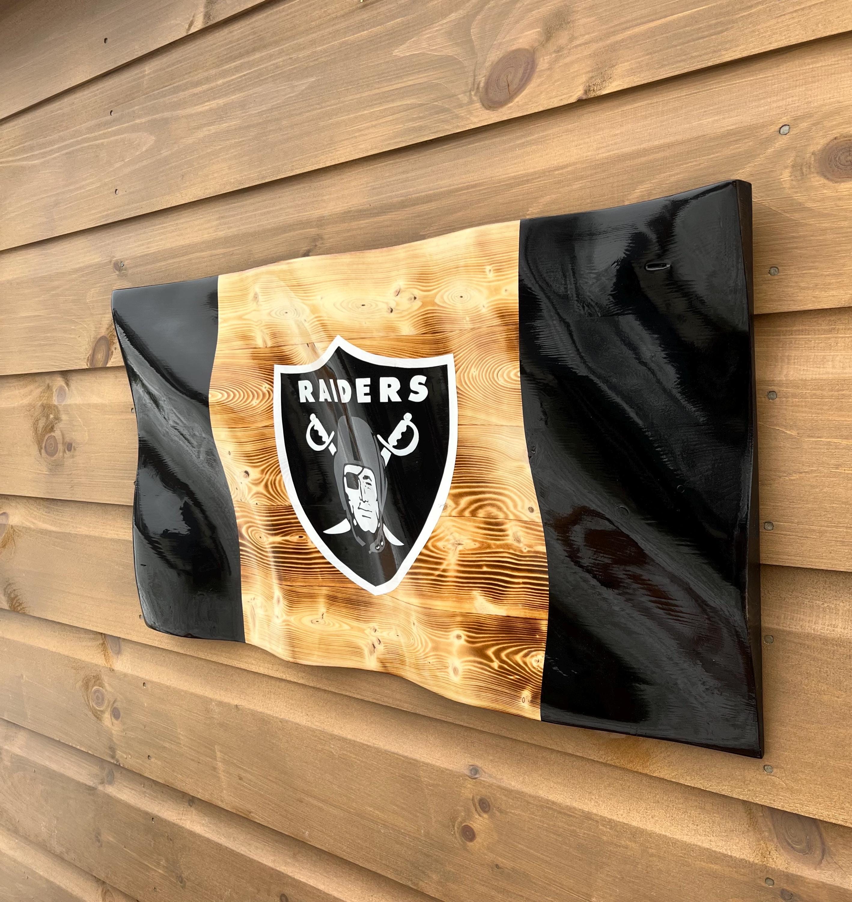 Wavy Las Vegas Raiders Flag (solid wood)