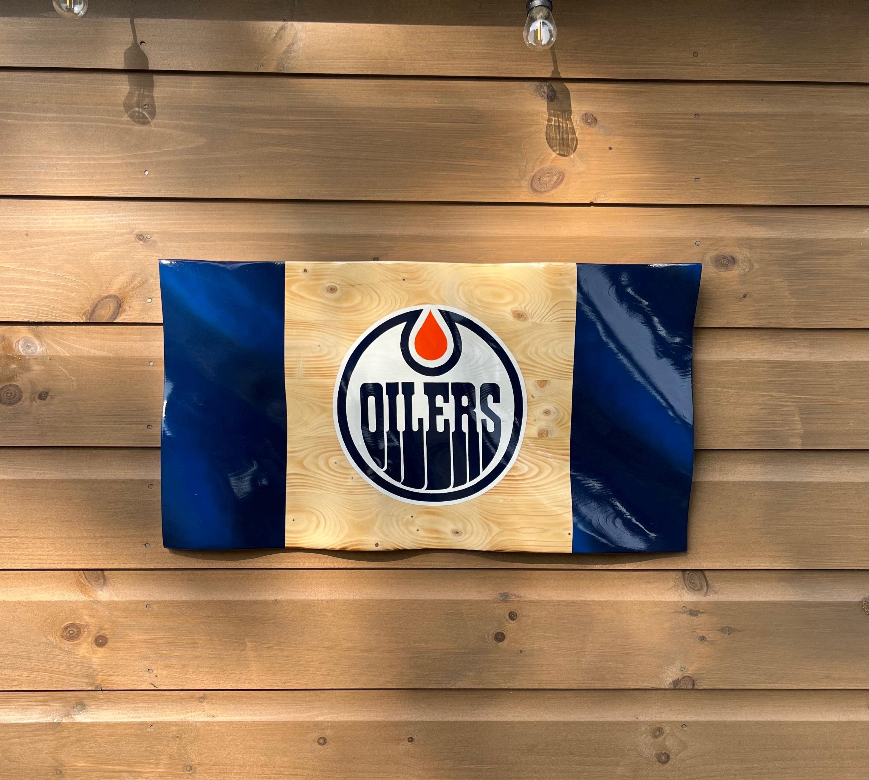 Wavy Edmonton Oilers Flag (solid wood)