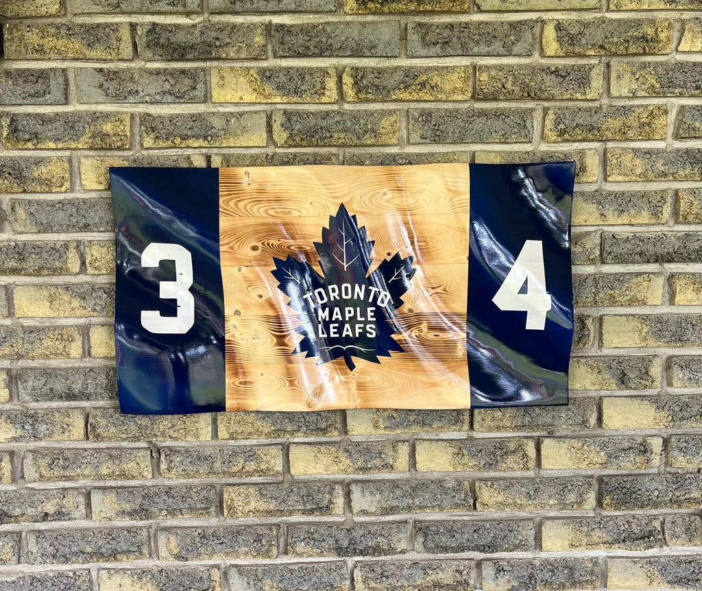 Wavy Toronto Maple Leaf: Austin Matthews Edition Flag (solid wood) Blue/white/wood